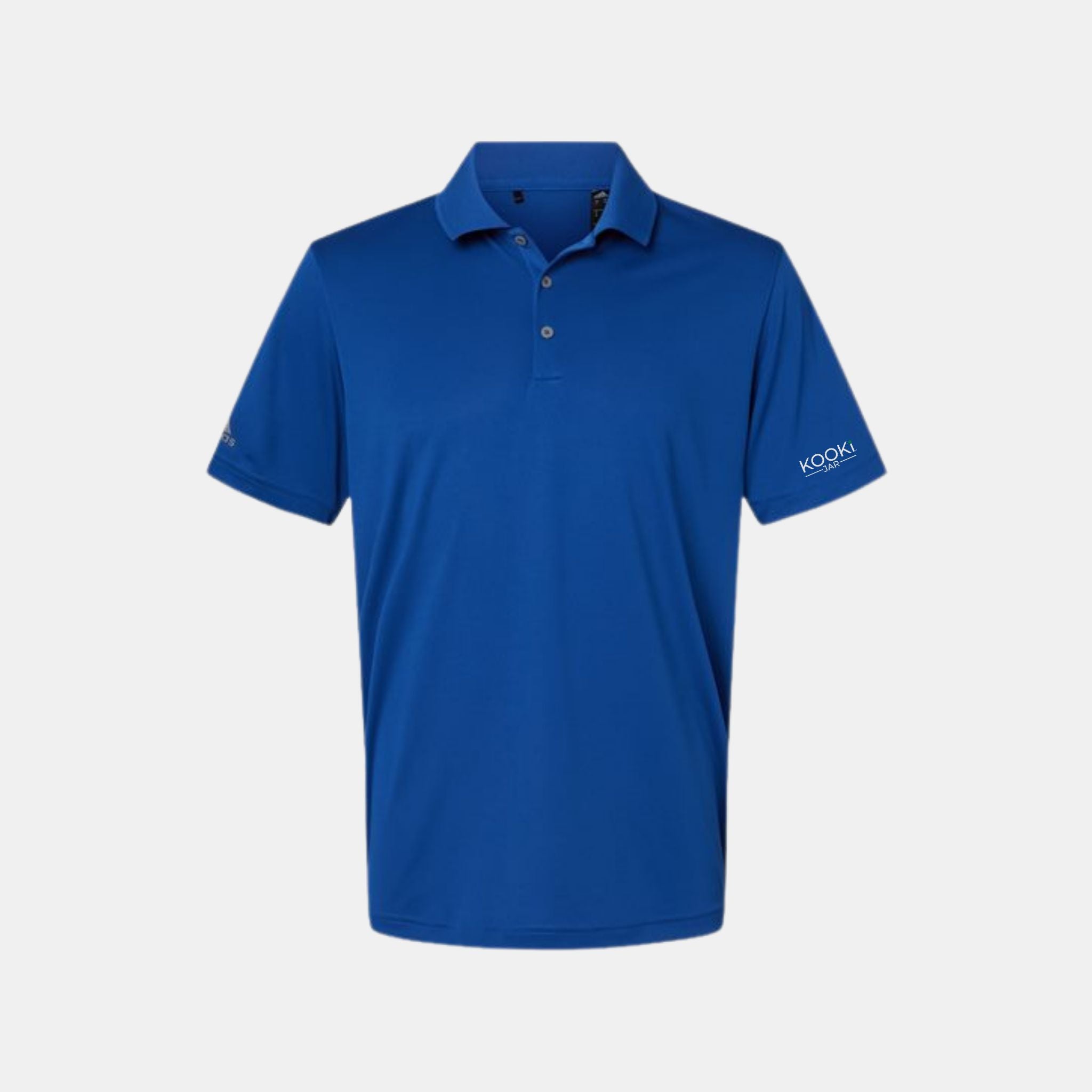 The Golfer | Adidas Polo Golf Shirt Blue Front