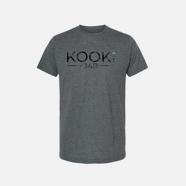 KookiJar Men's Unisex Grey T-Shirt with Distressed Logo