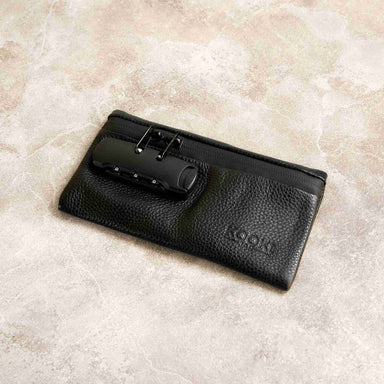 Odour-sealing, lockable leather On-The-Go pouch.  Perfect for the cannabis user on-the-move.